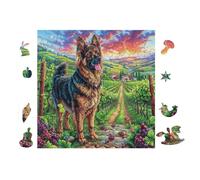 German Shepherd Puppy Puzzle 100 Pezzi Klimt Per Collezionisti Cartone Opaco Il Bacio Per Decorazione Camera Da Letto Con Cornice Inclusa Qualità Premium 28x28cm