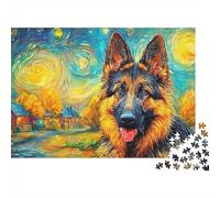 German Shepherd Puzzle 1000 Pezzi - Momento Zen Serale, Stimolo Mentale, Poster E Confezione Inclusi - 70x50cm/1000pcs