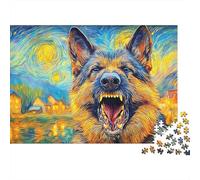 German Shepherd Puzzle 1000 Pezzi - Momento Zen Serale, Stimolo Mentale, Poster E Confezione Inclusi - 70x50cm/1000pcs
