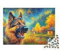 German Shepherd Puzzle 1000 Pezzi - Puzzle Artistico Rilassante, Poster in Omaggio, Confezione Elegante - 52x38cm/1000pcs