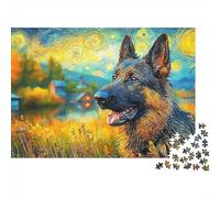 German Shepherd Puzzle Da 1000 Pezzi Perfetto Per Appassionati Di Esperti Sfida Impossibile Scompresso Giocattoli Cute Regalo Per La Famiglia Per Adulti E Bambini 52x38cm/1000pcs