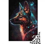 German Shepherd Puzzle da Pezzi Galaxy Portrait 1000 Pezzi Carta Riciclata Per Donne, Regali Per Uomini Puzzle Estremamente Difficile E Stimolante 52x38cm/1000pcs