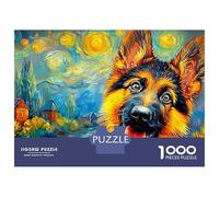 German Shepherd Puzzle in Cartone Extra Spesso Da 1000 Pezzi, Pet Dog, Ultra Difficile, Allenamento Mentale, Puzzle Più Votato, Alta Qualità, Sfida 52x38cm/1000pcs