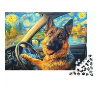 German Shepherd Puzzles 1000 Pezzi Perfetto Per Appassionati Di Esperti Sfida Impossibile Intrattenimento Creativo Cute Regalo Per La Famiglia Regalo Per Adulti E Bambini Da 14 Anni E Più 38x26cm/1000