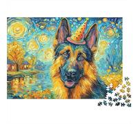 German Shepherd Puzzles 1000 Pezzi Perfetto Per Appassionati Di Esperti Sfida Impossibile Scompresso Giocattoli Cute Regalo Per La Famiglia Per Adulti E Bambini 38x26cm/1000pcs
