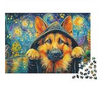 German Shepherd Puzzles 1000 Pezzi Perfetto Per Appassionati Di Esperti Sfide Difficili Creativo Cute Regalo Per La Famiglia Regalo Per Adulti E Bambini Da 14 Anni E Più 38x26cm/1000pcs