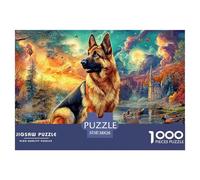 German Shepherd SceneComplex 1000-Piece Jigsaw Puzzles for Adults Offering An Array of Challenging Puzzle Games - Serves As A Remarkable And Entertaining Gift for Adults And Kids Age 12 Years Up 38x2