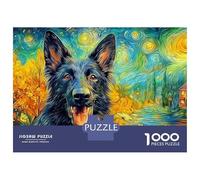 German Shepherd Set Puzzle in Cartone Robusto Da 1000 Pezzi, Smiling Pet Dog, Regalo Divertente, Attività, Decorazione Parete, Relax Mentale, Calma Interiore 52x38cm/1000pcs