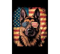 German Shepherd USA Flag Patriotic Dog Notebook Journal: Perfect for note-taking, planning, work, travel, idea jotting, habit tracking, 120 Pages, Medium 6 x 9 Inches
