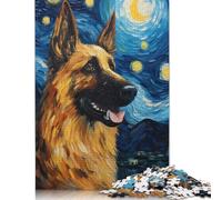 German Shepherd Van Gogh Jigsaw Puzzle Impossibili 1000 Pezzi Decorazione Per La Casa. Giochi Rilassamento E Intelligence Per Adulti E Ragazzi Da 14 Anni 1000pcs (38x26cm)