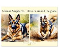 German Shepherds - classics around the globe (Wall Calendar 2026 DIN A2 landscape), CALVENDO 12 Month Wall Calendar: Friend and helper of man