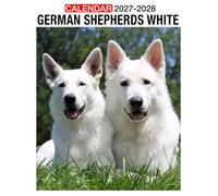German Shepherds White Calendar 2027 - 2028: Monthly Planner with US Holidays, 24-Month Planner for Home, Office, School, and Family Planning