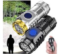 German Three-Eyed Monster Mini Flash Super Power Flashlight,Three-Eyed Monster Mini Flashlight,German Flashlight,Linterna Mini Flash Super Power,5 Modes,11h,Rechargeable Waterproof (2Pcs)