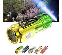 German Three-Eyed Monster Mini Flash Super Power Flashlight, Thumb Sized Flashlight From Germany, 3 Eyed Mini Monster Flashlight, High Lumen Rechargeable Waterproof Pocket Flashlight (Green)