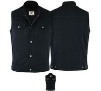 German Wear Anarchy Club Design - Gilet da moto in denim con colletto alto, nero, jeans, 66