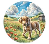German Wirehaired Pointer 1000 Pezzi Jigsaw Puzzle Giochi Educativi Relief Dello Stress Jigsaw Circolare Bellissima Decorazione Puzzle Per Regali Di Viaggio, Presente 1000pcs (67.5x67.5cm)