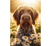 German Wirehaired Pointer face Notebook - Large 6 x 9 inches - 127 Pages