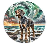 German Wirehaired Pointer Puzzle Rotondo 1000 Pezzi Rompicapo Per Adulti E Bambini Pet Dog Regalo Rilassamento Gioco Da Tavolo Difficile Giochi Intelligente 1000pcs (67.5x67.5cm)