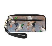 Germani reali Caccia alle anatre Anatre domestiche, Borsa per il trucco Borsa per cosmetici Borsa da viaggio portatile da toilette Astuccio in pelle per donne e ragazze