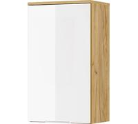 Germania 2704-242 GW-Avino - Armadietto sospeso in rovere Navarra-Nb./bianco, con ripiano in vetro, 39 x 68 x 27 cm (larghezza x altezza x profondità)