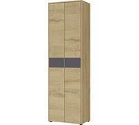 Germania 2963-554 GW-Berlebeck - Armadio guardaroba in finto legno di quercia e grafite, 60 x 197 x 40 cm (L x A x P)