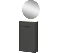 Germania 7936-549 GW-Ameca - Set di 2 appendiabiti, in grafite/rovere navarra, a bassa profondità, 56 x 200 x 22 cm (larghezza x altezza x profondità)