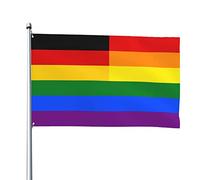 Germania Arcobaleno Garden Flag Con 2 Occhielli Bandiere Da Giardino Resistente Alle Intemperie Bandiera Da Cortile Decorazione Per Patio Fattoria All'Aperto 90X152Cm