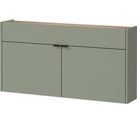 Germania Armadio pensile multiuso con finitura verde tortora/rovere 1398-629 GW-Ameca, profondità ridotta, ideale per corridoi stretti, 110 x 57 x 22 cm (L x A x P)