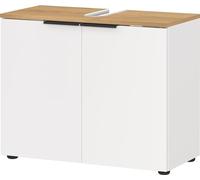 Germania Armadio per lavabo 6003-633 GW-MENEN, in bianco/rovere, con ante soft-close, certificato FSC, 60 x 58 x 34 cm (LxAxP)