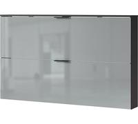 Germania Armadio portascarpe 2620-587 GW-Valega, in grafite/grigio argento, con ante in vetro, 140 x 85 x 19 cm
