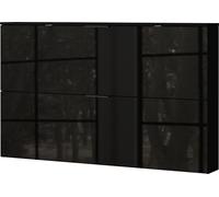 Germania Armadio portascarpe 2620-83 GW-Valega, in nero, con ante in vetro, 140 x 85 x 19 cm