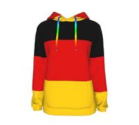 Germania Bandiera Felpa con Cappuccio da Women Felpa con Cappuccio Casual Maglia Top Divertente Stampata Felpe con Coulisse Pullover con Tasche Taglia S A XXL