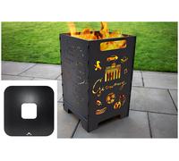 Germania Canna Fuoco Braciere Falò + Griglia Grillring Feuerplatte