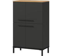 Germania Cassettiera 2643-549 GW-YONKERS, in repro grafite/rovere Navarra, con quattro ante, 60 x 97 x 34 cm (LxAxP)