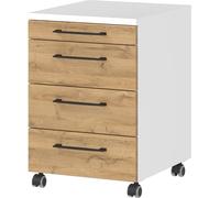 Germania Contenitore su ruote 4251-559 GW-Profi, in bianco/rovere Grandson-Nb., con scomparto per utensili, 42 x 61 x 49 cm (LxAxP)