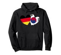 Germania Corea del Sud Bandiere Cuore Tedesco Corea Doppia Bandiera Felpa con Cappuccio