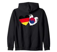 Germania Corea del Sud Bandiere Cuore Tedesco Corea Doppia Bandiera Felpa con Cappuccio