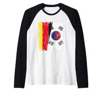 Germania Corea del Sud Mezza Bandiera Tedesca Corea del su Maglia con Maniche Raglan