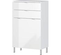 GERMANIA DIE MÖBELMACHER GW-Mauresa 8531-84 Costumista, Frontali Lucidi, Porte e Due cassetti, Bianco, (L/H/P), 60 x 97 x 34 cm