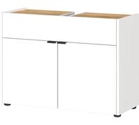 GERMANIA DIE MÖBELMACHER Mobile Base WB 4497-242 con sportello, Navarra-Quercia-NB./Bianco, 80 x 60 x 34 cm