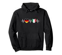 Germania Italia Due Cuori Battito Cardiaco Italo-Tedesco Felpa con Cappuccio