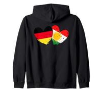 Germania Kurdistan Cuore Bandiera Tedesco Kurdo Orgoglio Felpa con Cappuccio