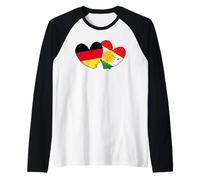 Germania Kurdistan Cuore Bandiera Tedesco Kurdo Orgoglio Maglia con Maniche Raglan