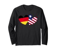 Germania Liberia cuore amore bandiera tedesca liberiana doppia bandiera Maglia a Manica