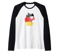 Germania, Mappa, con, Cuore, Bandiera Maglia con Maniche Raglan
