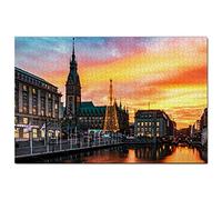 Germania Mercatino di Natale di Amburgo Puzzle 1000 Pezzi Adult Puzzle in Legno Gioco di Puzzle Souvenir Turismo Regalo