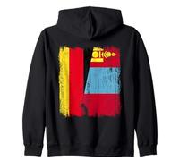Germania Mongolia Mezza Bandiera Maglia Mongola Tedesca Felpa con Cappuccio