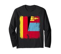 Germania Mongolia Mezza Bandiera Maglia Mongola Tedesca Maglia a Manica