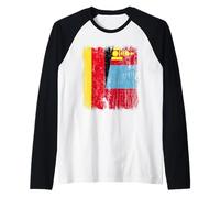 Germania Mongolia Mezza Bandiera Maglia Mongola Tedesca Maglia con Maniche Raglan