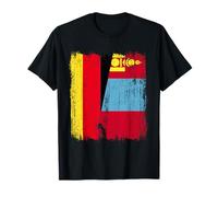 Germania Mongolia Mezza Bandiera Maglia Mongola Tedesca Maglietta